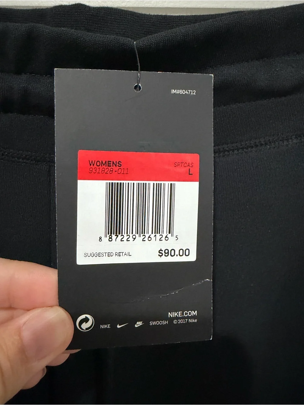 NIKE Sportswear Tech Fleece Women's Joggers Black White 931828-011 Size Large